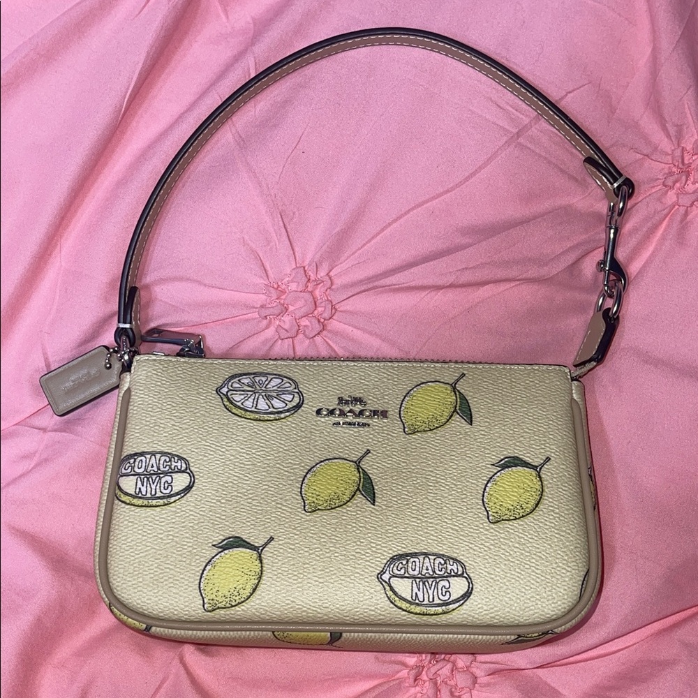 Coach Lemon Patterned Beige Wristlet